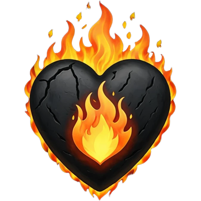 black heart on fire emoji