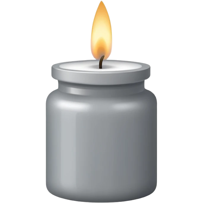Aesthetic white candle in gray jar emoji