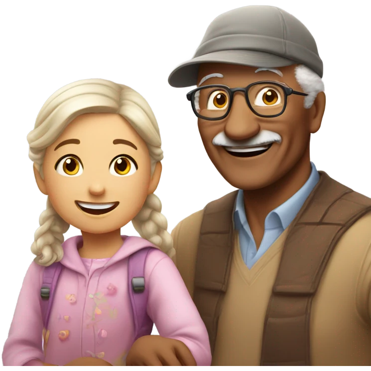 Grandpa and granddaughter  emoji