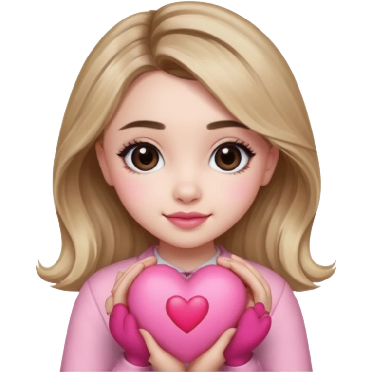 Sabrina Carpenter with a pink heart emoji