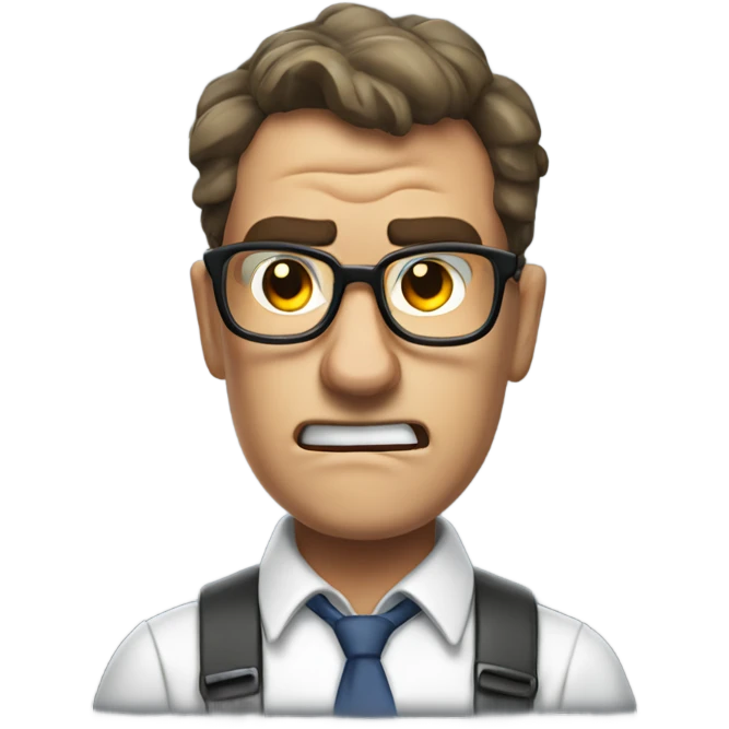 Angry nerd with steam coming out his ears because he is so angry emoji
