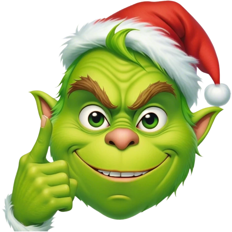 Grinch doing middle finger  emoji