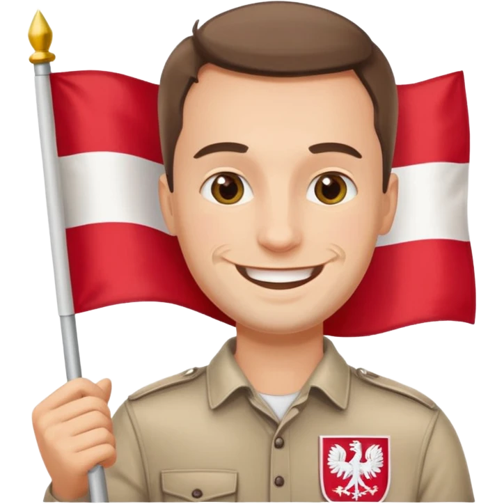 ultra realistic polish man with poland flag emoji