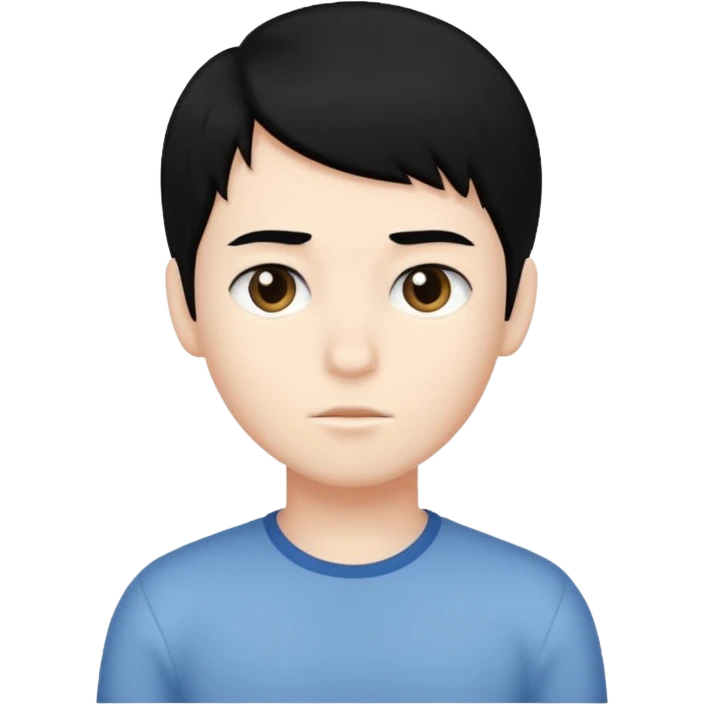 very very white skin boy with black hair emoji