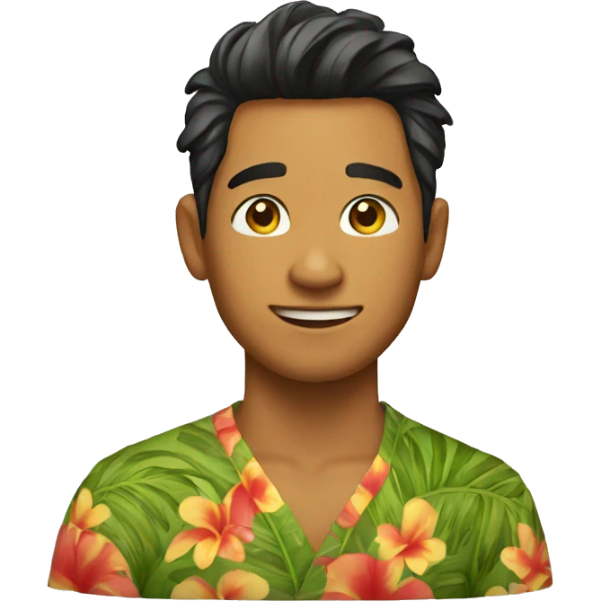 A young Hawaiian man emoji