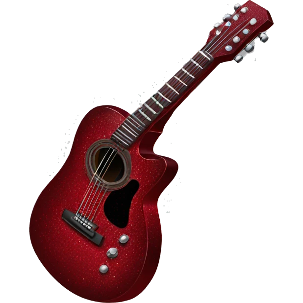 Dark red sparkly guitar emoji