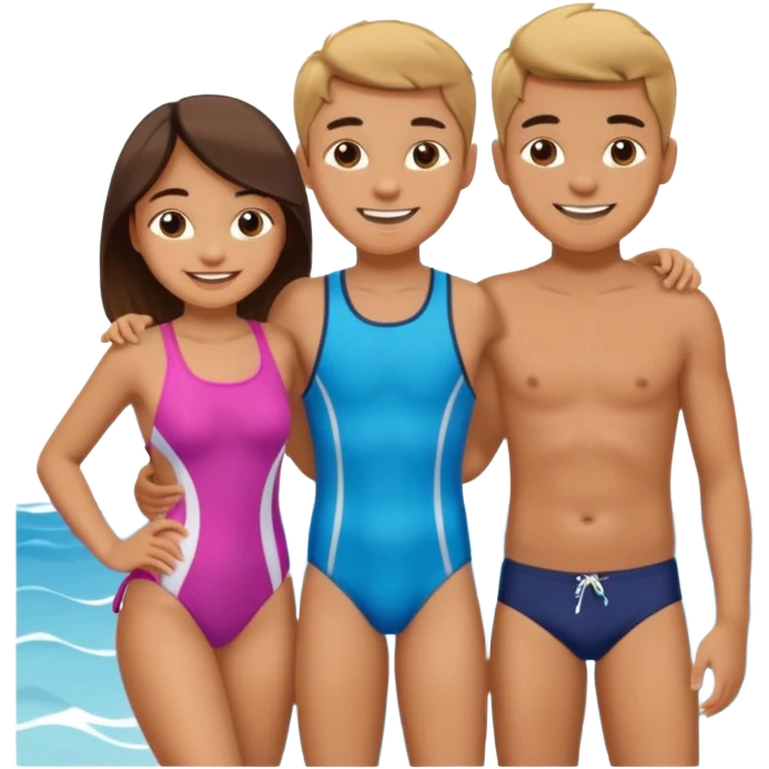 Girl and boy in swimsuit emoji