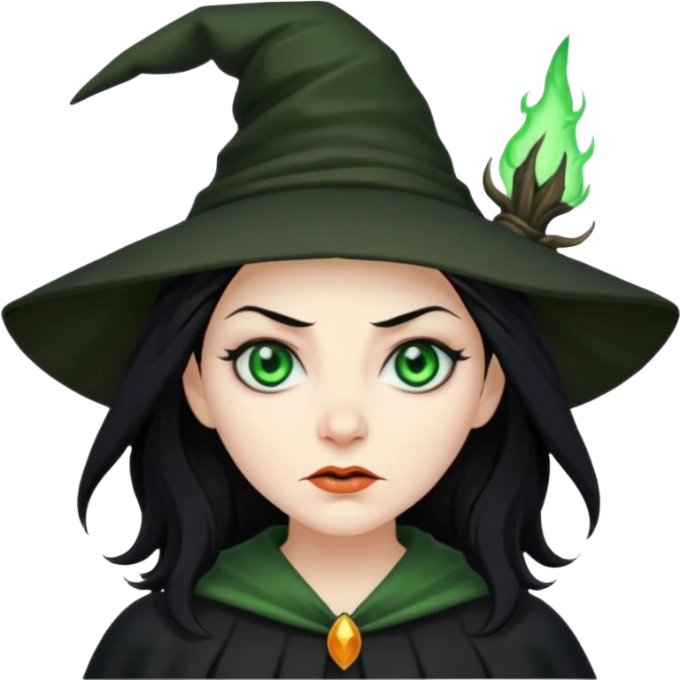 evil witch with disheveled hair emoji