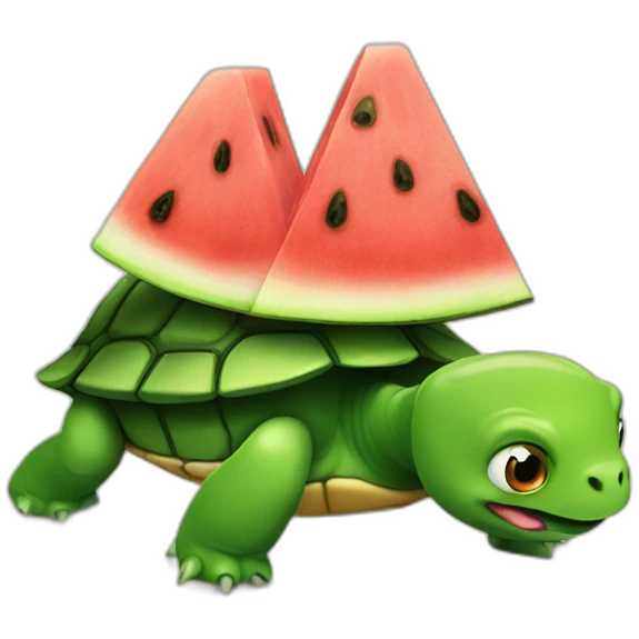 Turtle with a watermelon shell emoji