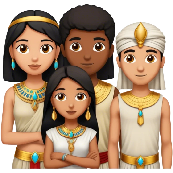 5 bestfriends, 1 indian girl, 1 Egyptian boy, persian girl 1 moroccan boy 1 black boy emoji