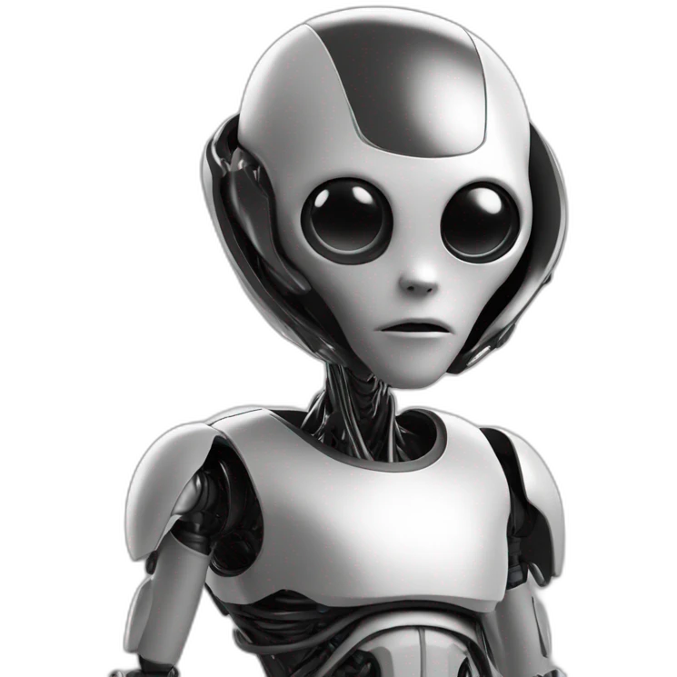 alien titanium ai Chatbot black and white emoji