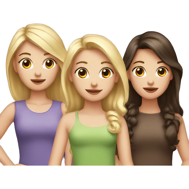 2 blond girls and one brunette emoji