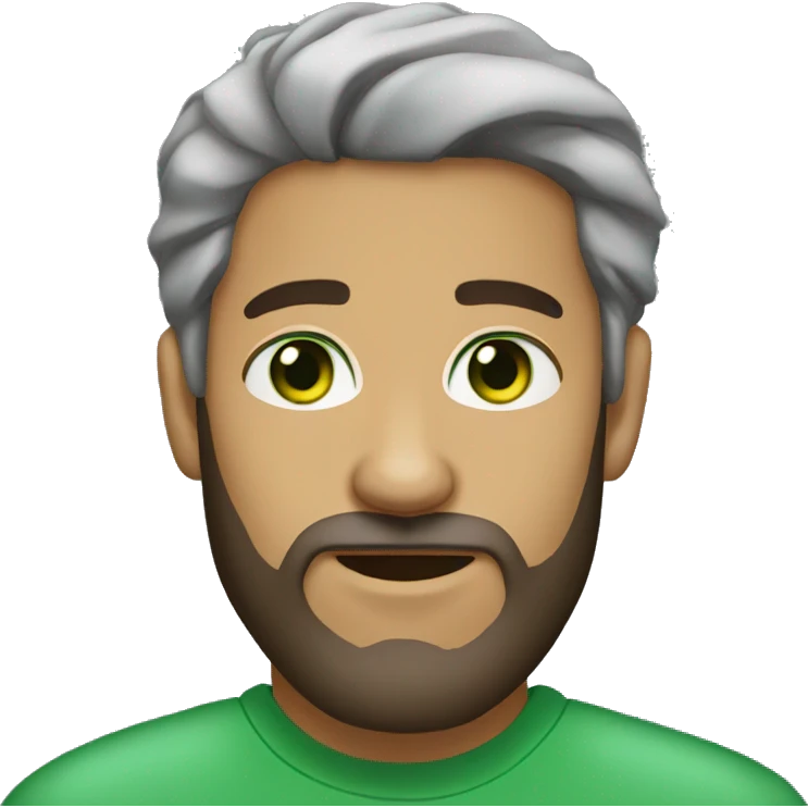 Light skin green eyes bearded man emoji