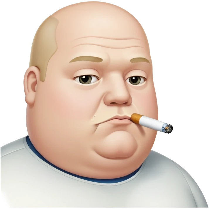 Fat man smoking iqos emoji