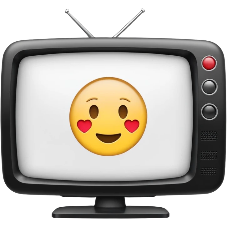 White tv with emoji map  emoji