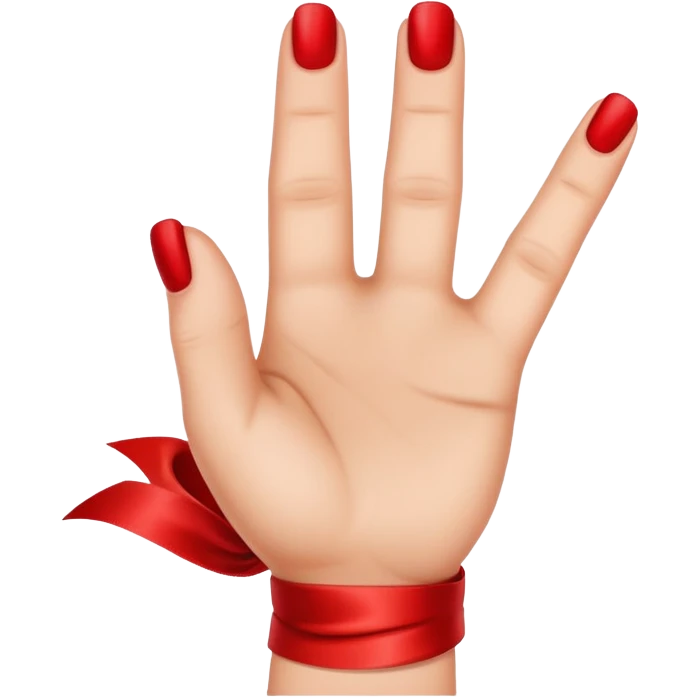 index finger with red ribbon emoji