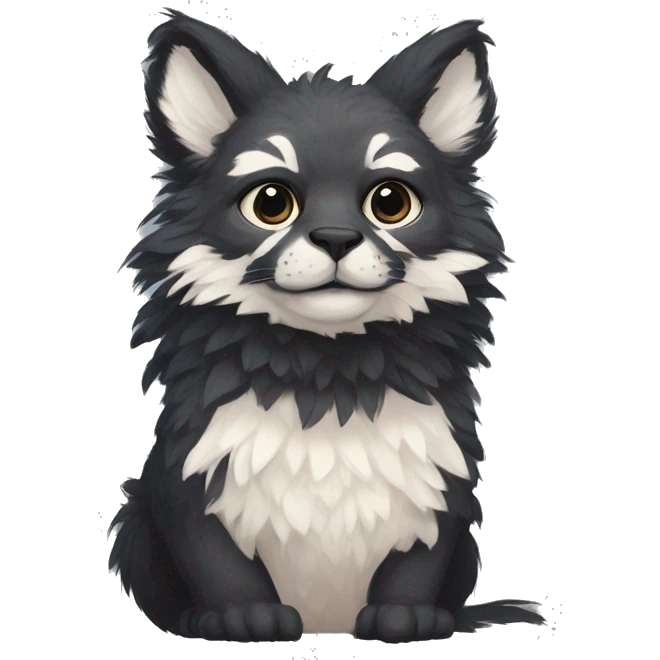 Modern Realistic Rare Fantasy Fluffy Vernid-Trico-species by LiLaiRa, full body emoji