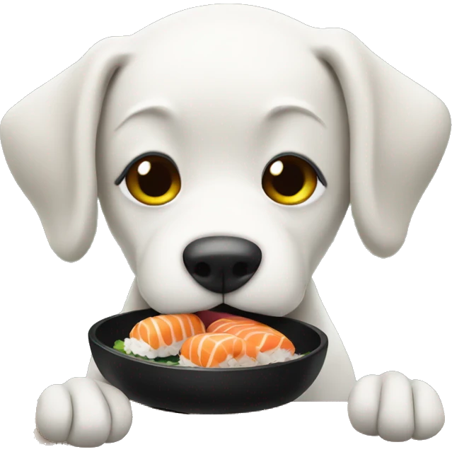 Dog eating sushi  emoji