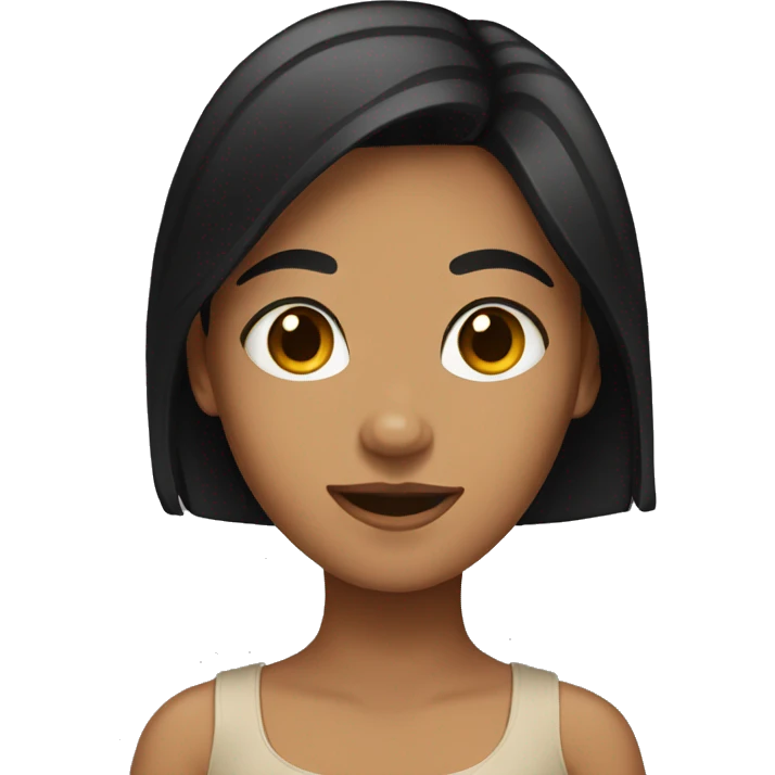 Tan girl with black hair emoji