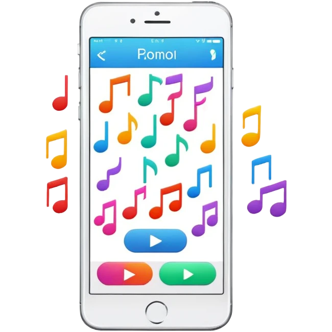 music app icon on smartphone screen emoji