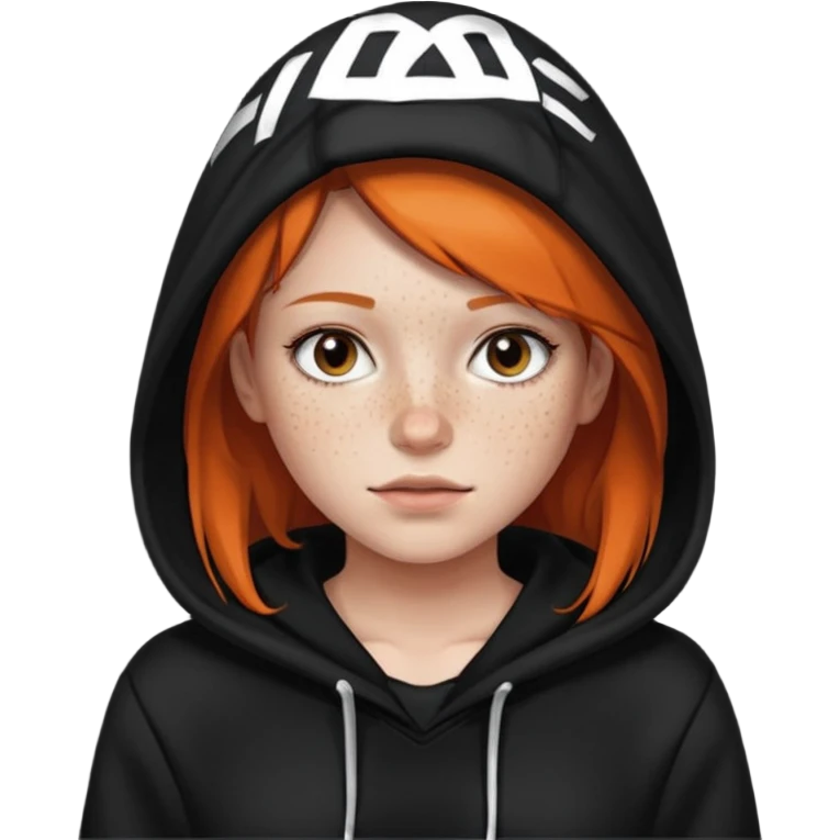 hacker girl with black hoodie emoji