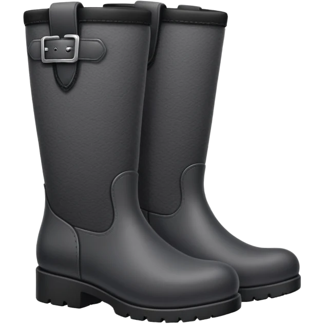 black felt boots emoji
