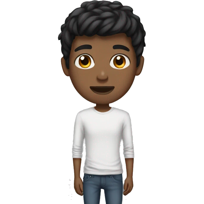 black-haired skinny boyfriend emoji