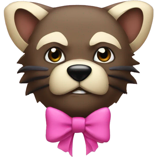 Wolverine with a pink bow emoji