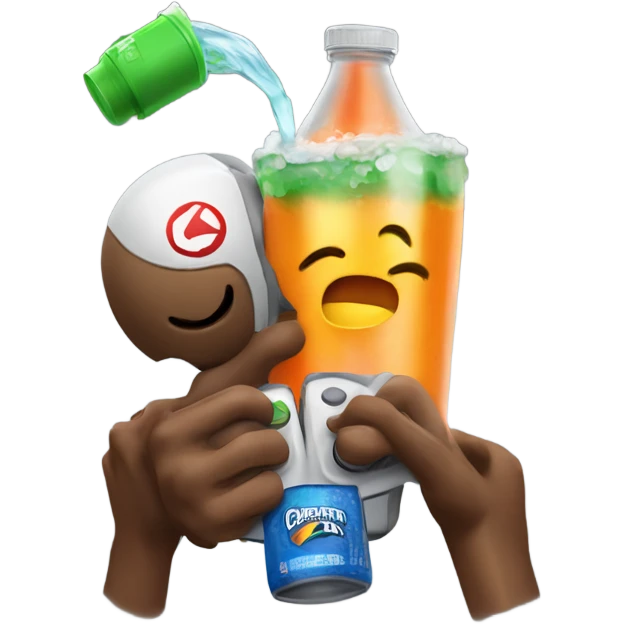 Playing video games while drinking Gatorade  emoji