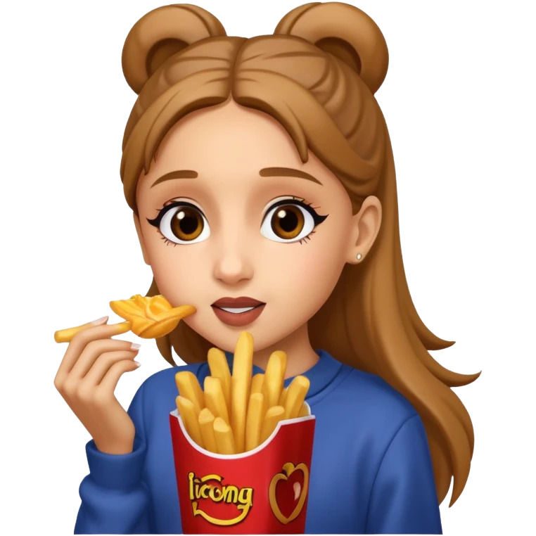 ariana grande munching fries emoji