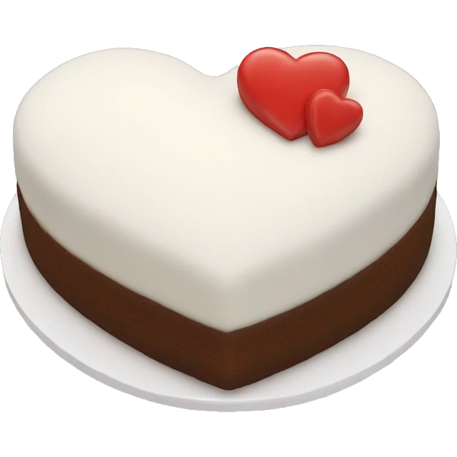 White heart shaped cake  emoji