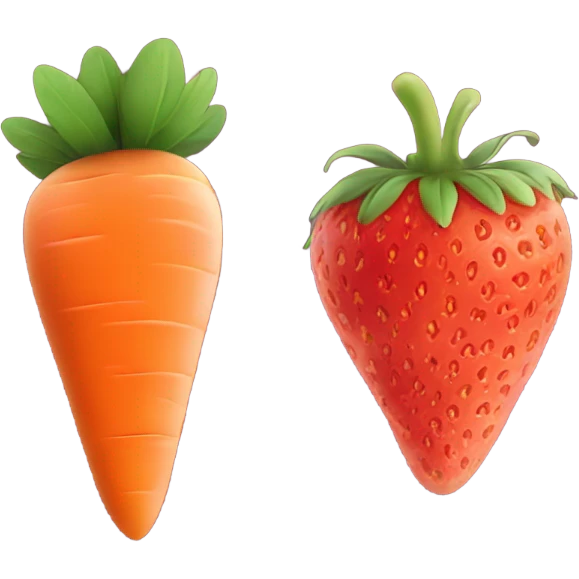 carrot and strawberry  emoji
