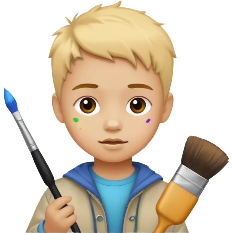 child painting with a brush emoji