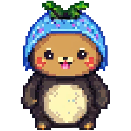 festive and lively tung tung tung sahur in pixel art style emoji