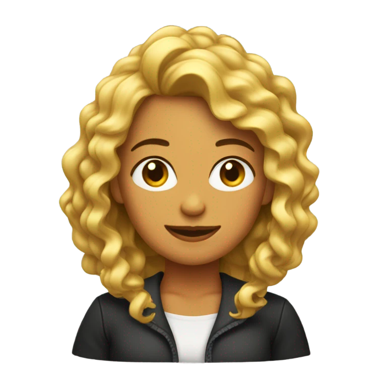 Mujer cabello rizado  emoji