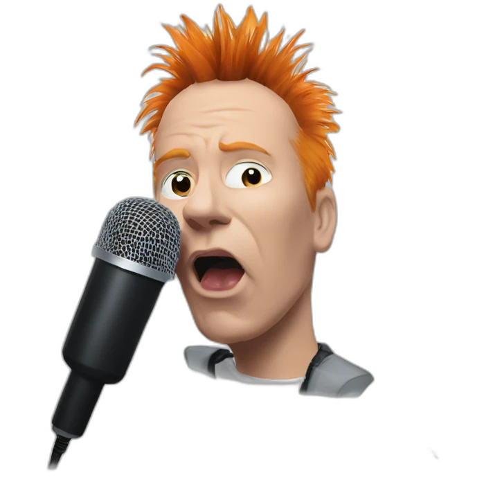 Johnny Rotten，microphone emoji
