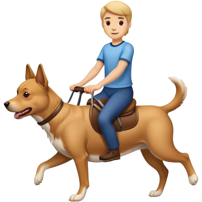 Human riding dog emoji