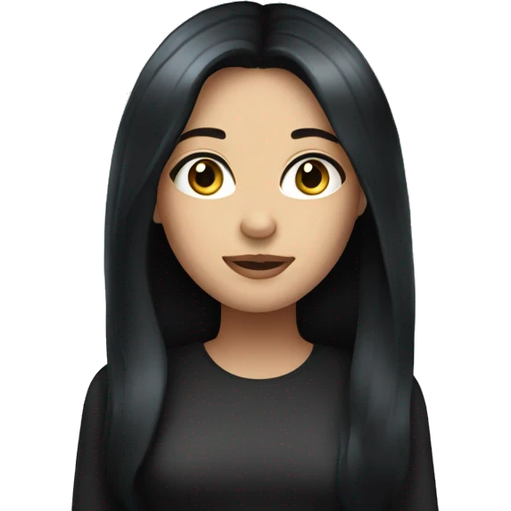 woman with black long hair and blue eyes emoji