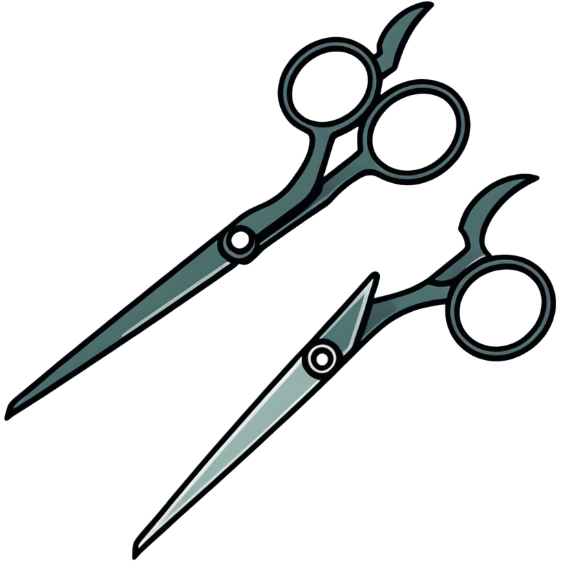 Two scissors intertwining emoji