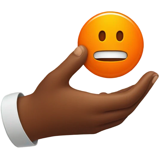 Round orange pill in a hand emoji