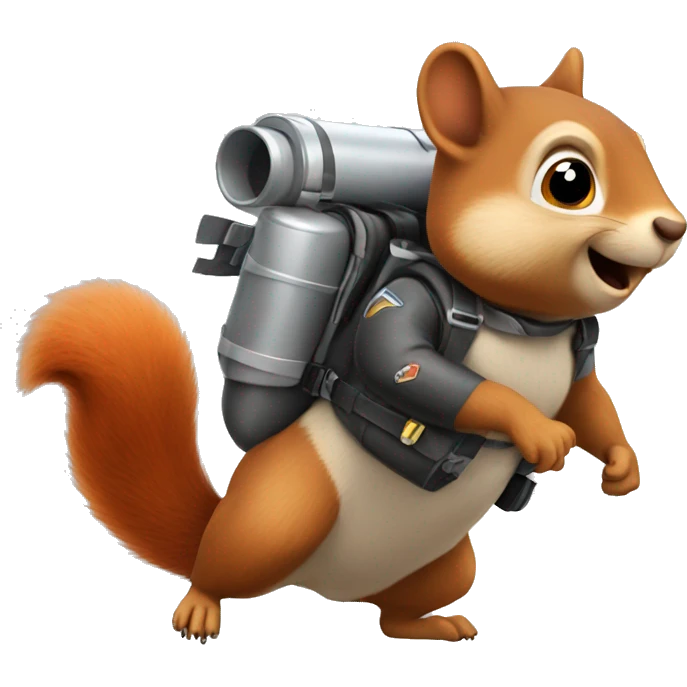Squirrel with a jet pack  emoji