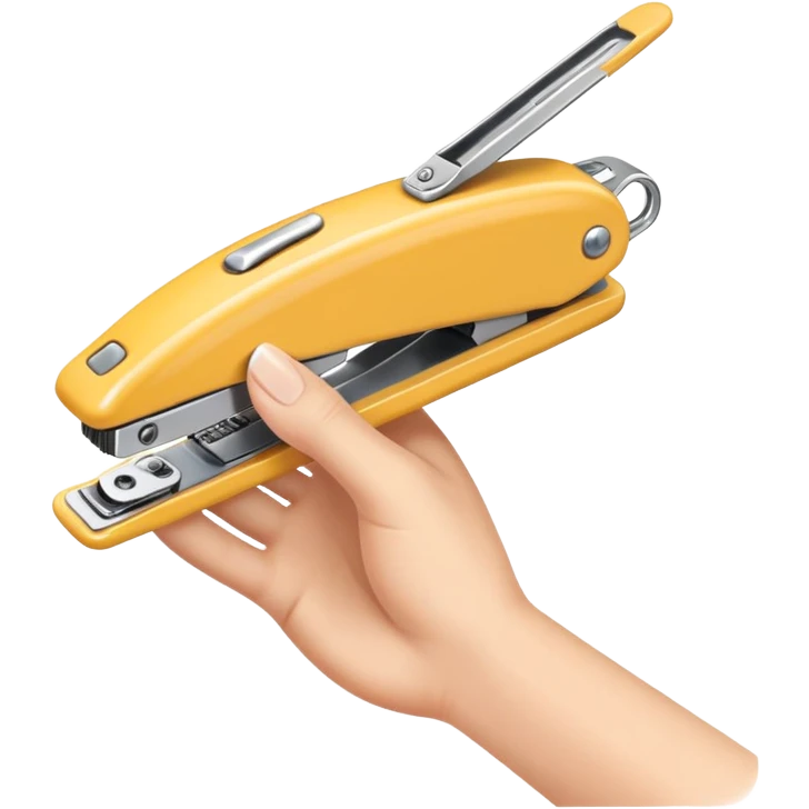a hand using a nail clipper, cheerful and friendly emoji