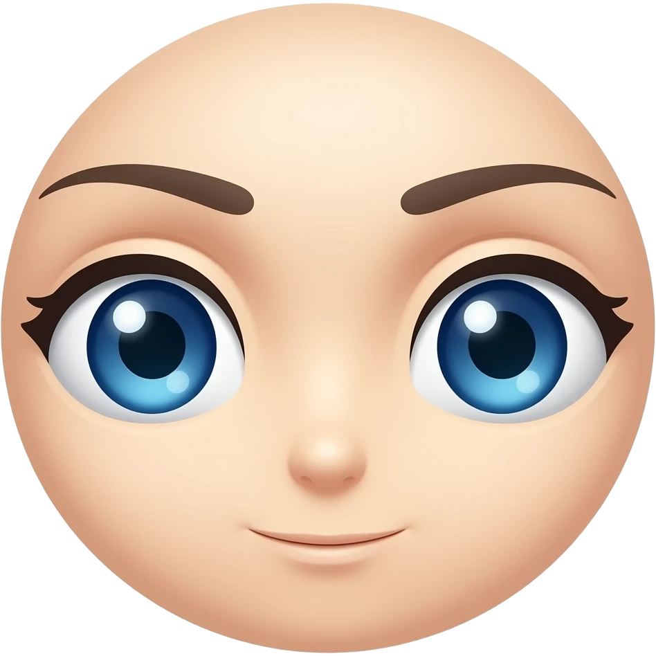 Blue anime eyes without eyebrows emoji