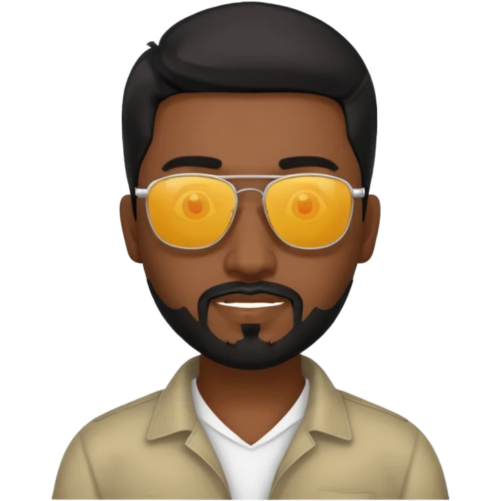Indian man with  black hair and Goatee and sunglasses emoji