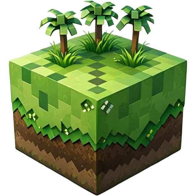 Make a minecraft gress block 3d,HD quality a emoji emoji