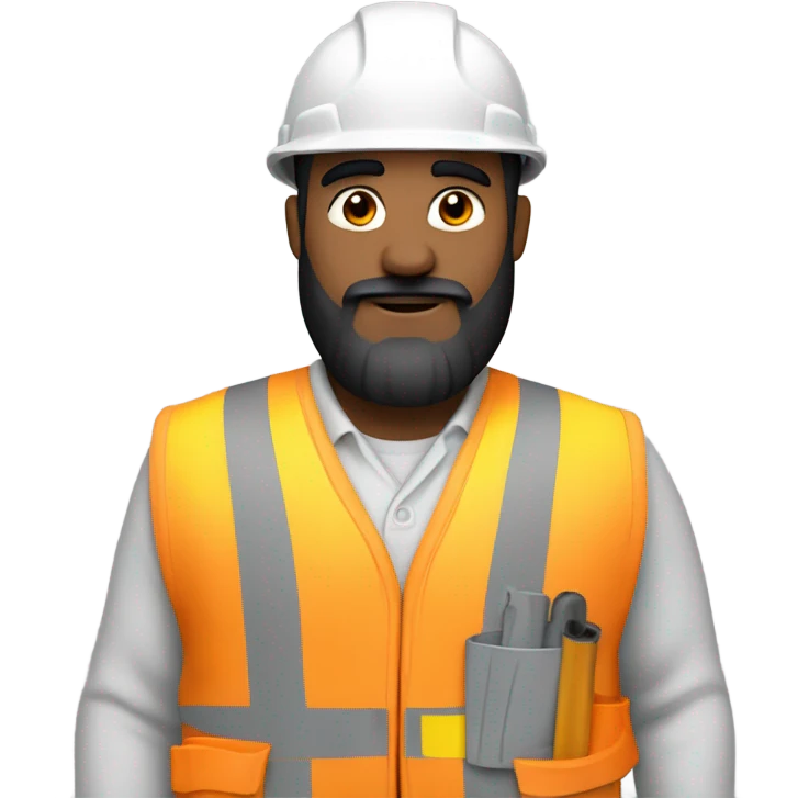 construction worker with a black beard emoji