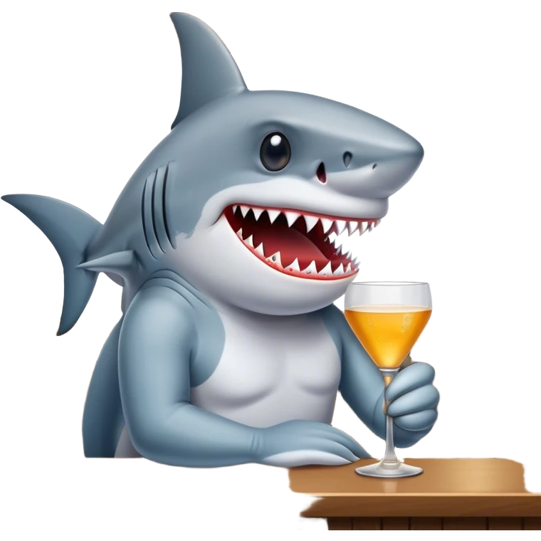 Shark at a bar emoji