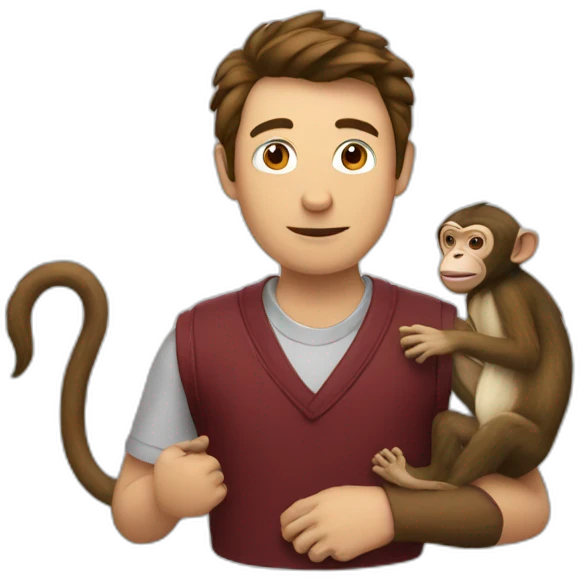 Elon with a body of monkey emoji
