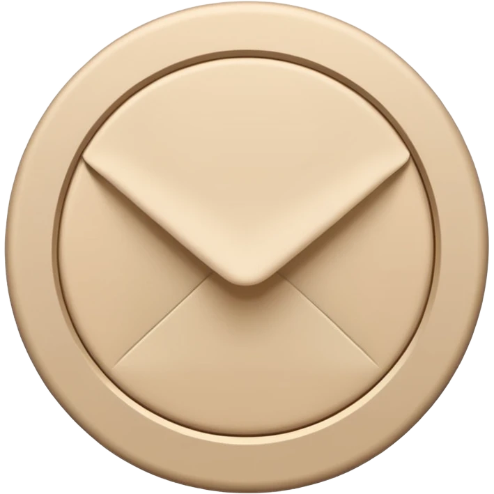light beige envelope with round seal, minimalist design emoji