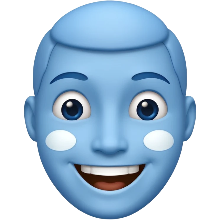 Blue face with open smile  emoji